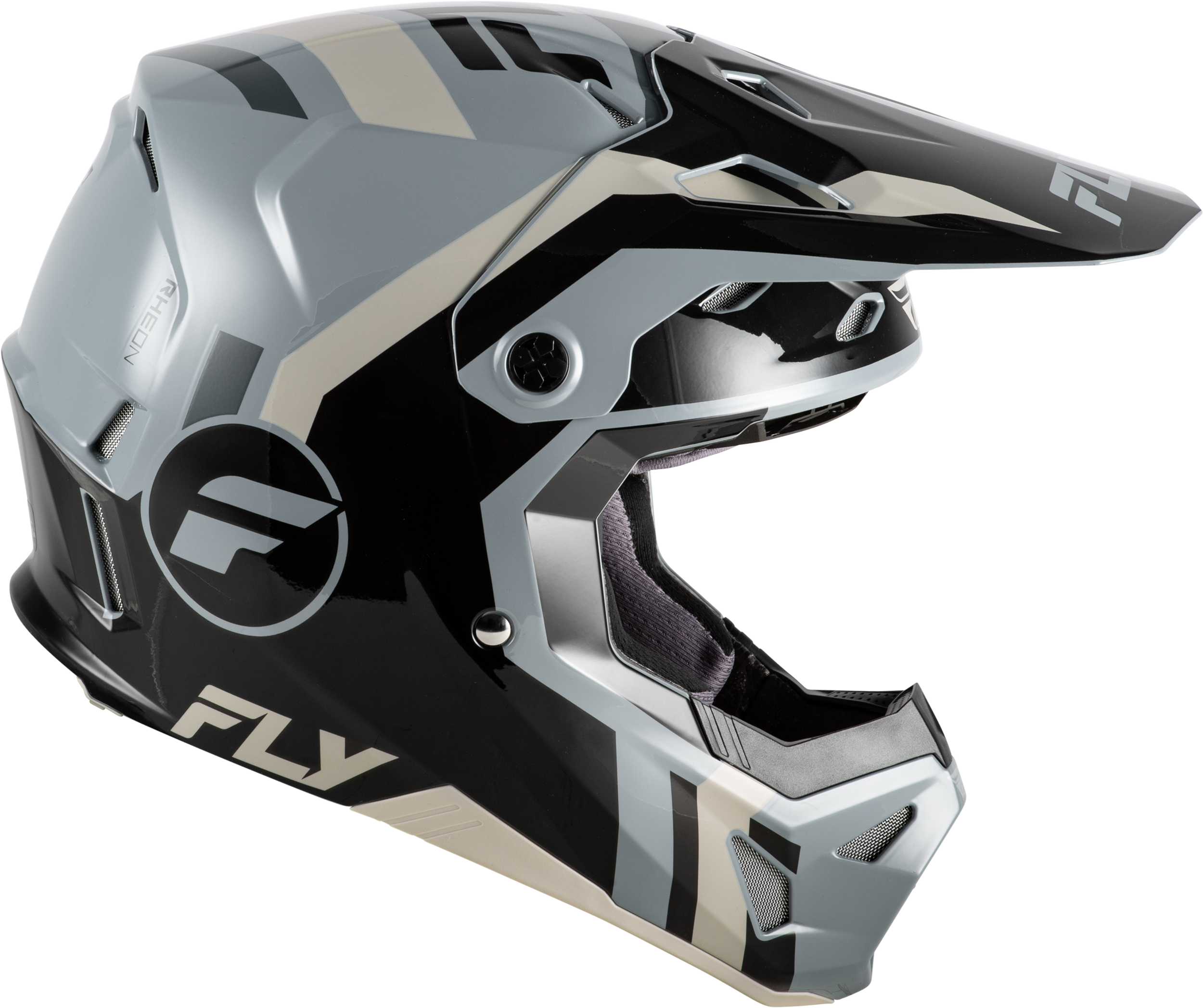 FLY Racing Formula CP Seal Helmet (2026) - Black / Grey / Light Grey - View 13