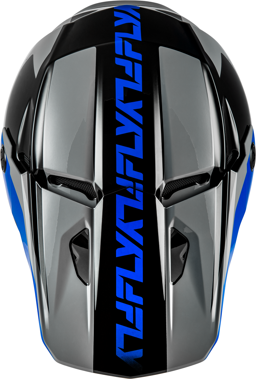 FLY Racing Kinetic Crest Helmet (2026) - Grey / Black / Blue - View 10