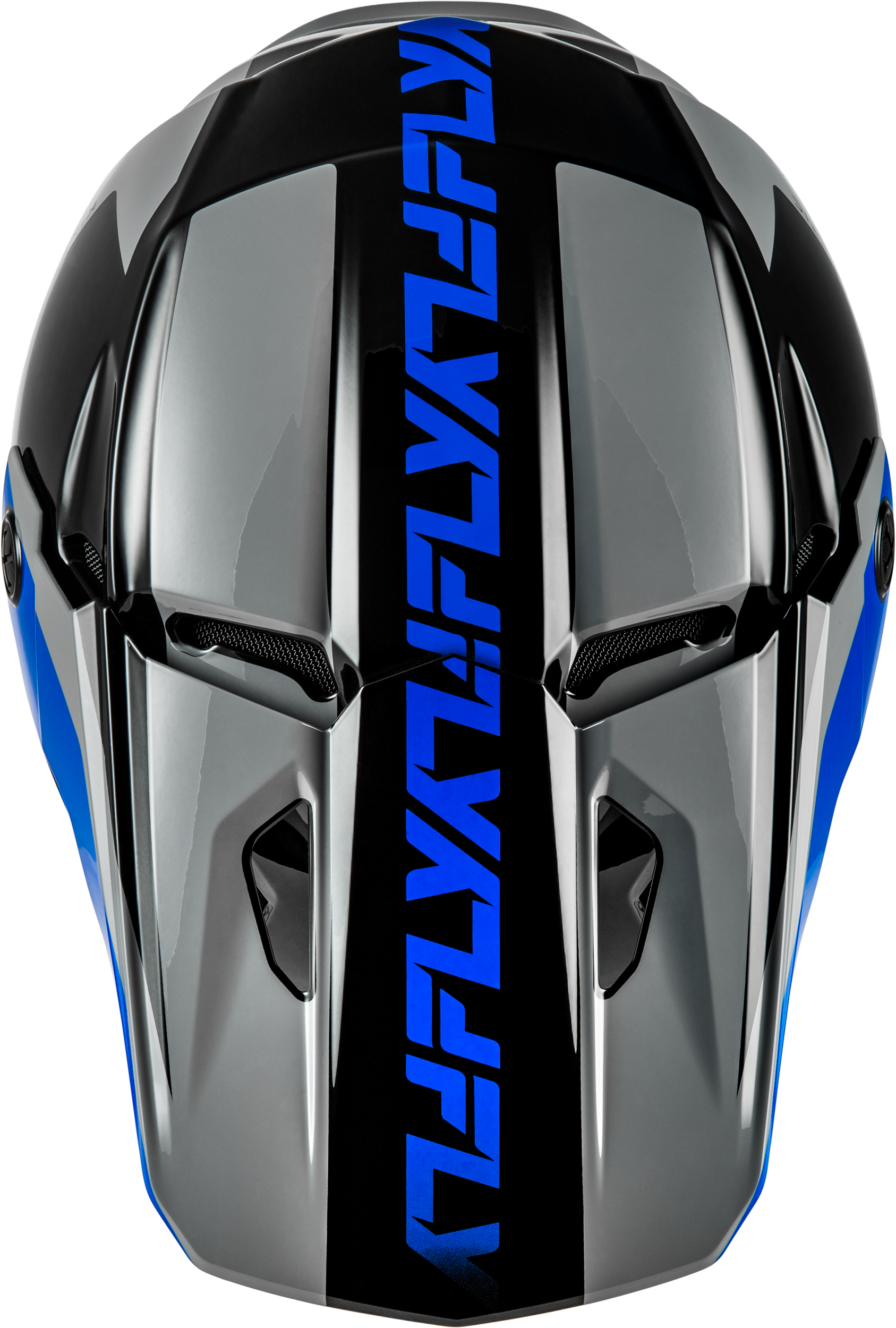 FLY Racing Kinetic Crest Helmet (2026) - Grey / Black / Blue - View 10