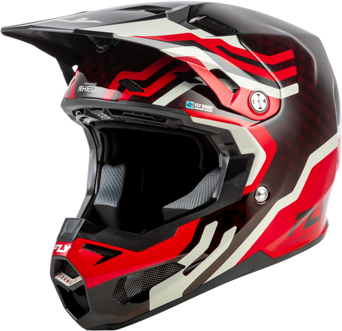 FLY Racing Formula S Carbon Byte Helmet (2026) - Red Carbon / Red / Grey - View 20