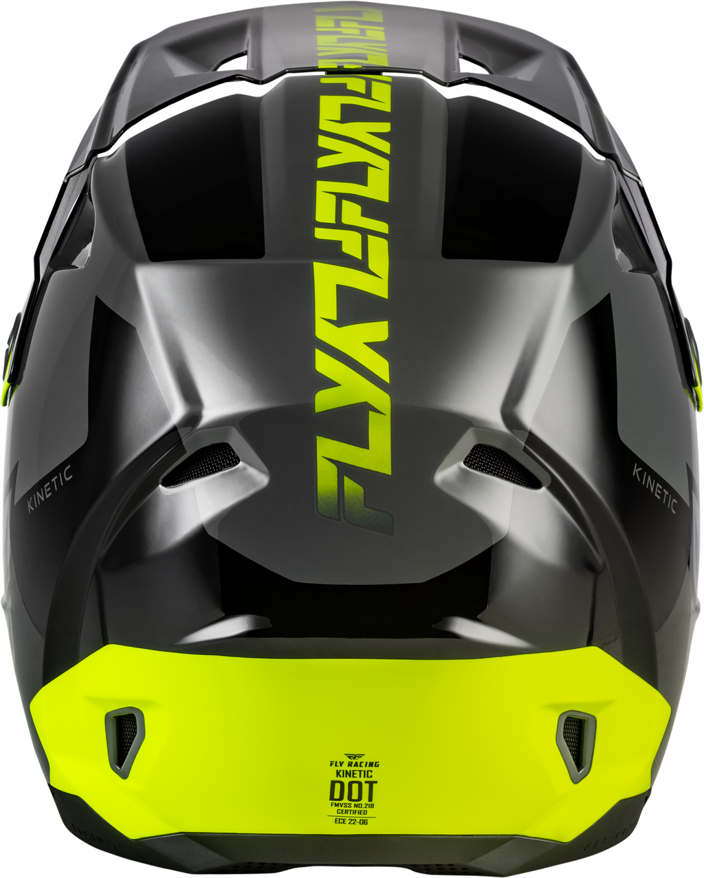 FLY Racing Kinetic Crest Helmet (2026) - Grey / Black / Hi-Viz Yellow - View 7