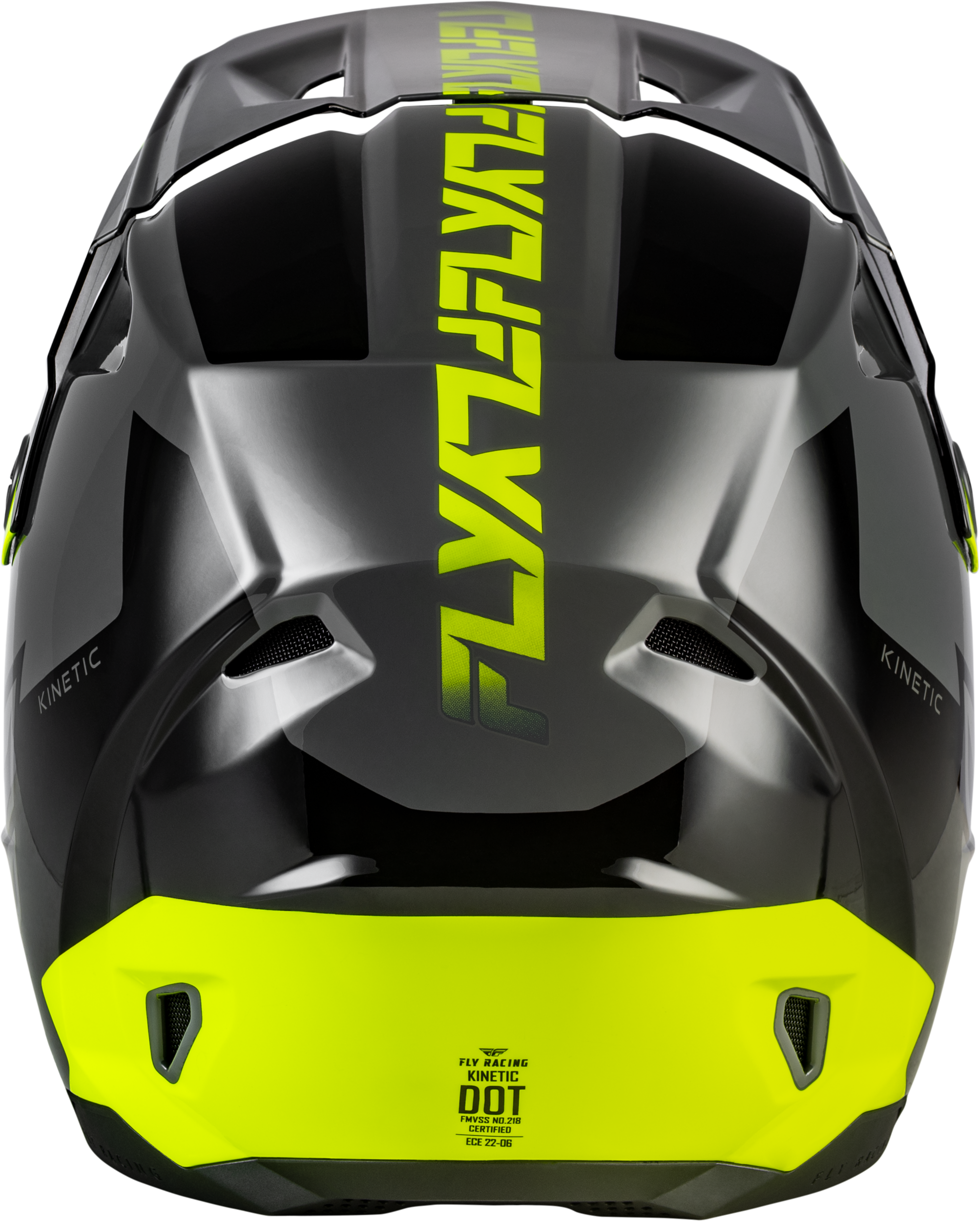 FLY Racing Kinetic Crest Helmet (2026) - Grey / Black / Hi-Viz Yellow - View 7