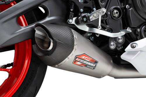 Yoshimura R7 22-26 / MT-07 17-26 Race AT2 Stainless Full Exhaust, w/ Stainless Muffler