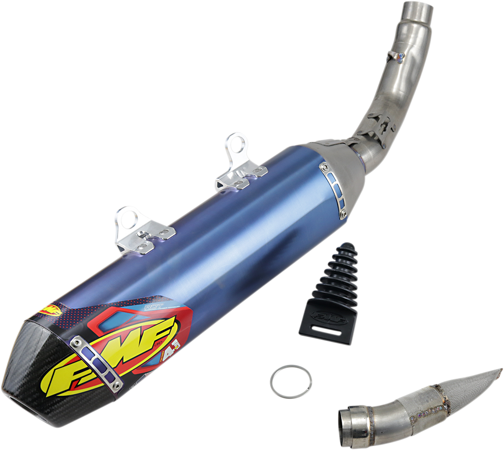 FMF Factory 4.1 RCT Slip-On Muffler - Blue Anodized Titanium with Carbon Fiber End Cap / EX/MC 1821-1921