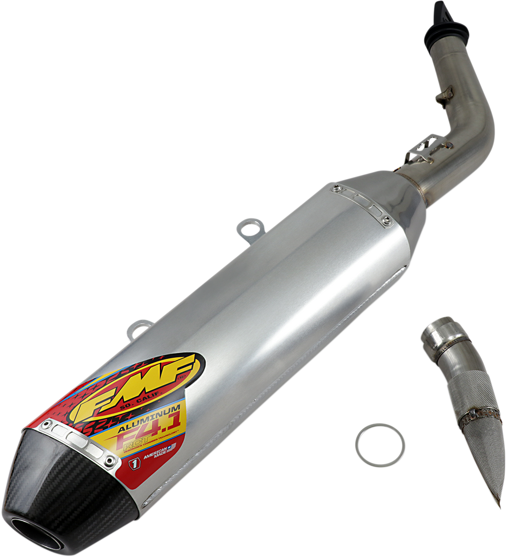 FMF Factory 4.1 RCT Slip-On Muffler - Blue Anodized Titanium with Carbon Fiber End Cap / EX/MC 1821-1921