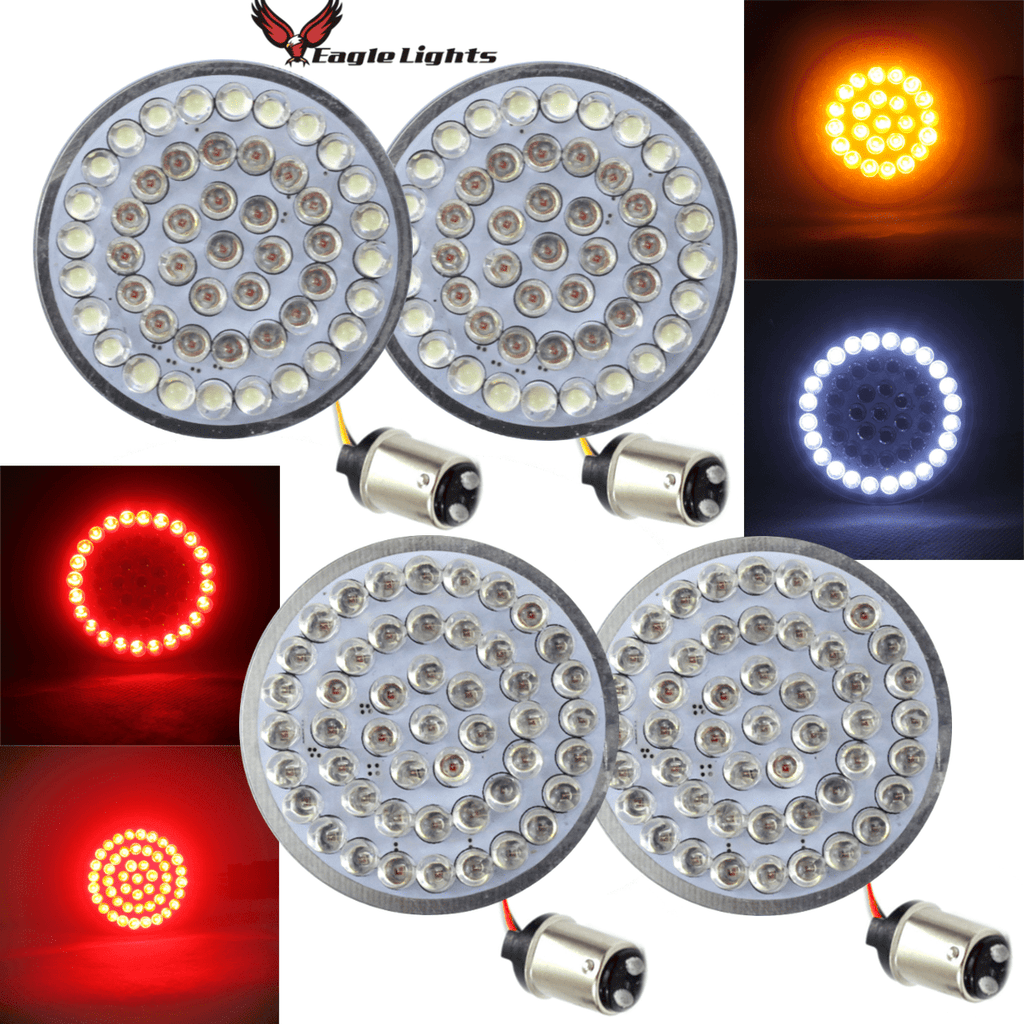 Eagle Lights 2” LED Turn Signal, Running and Brake Light Kit for Harley-Davidson® Motorcycles- Generation I / 1157 Front / 1157 Rear