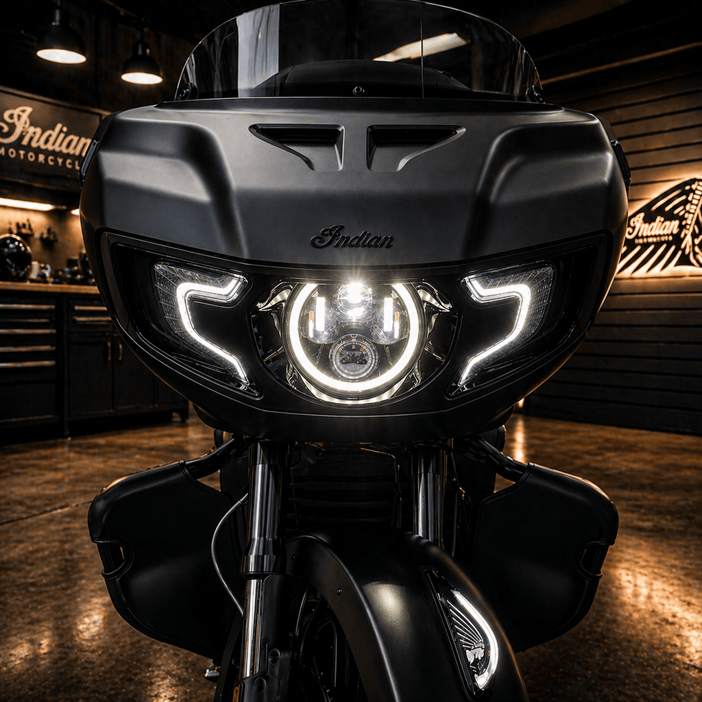 Eagle Lights Generation II Indian® Challenger / Pursuit LED Headlight Kit with Halo Ring