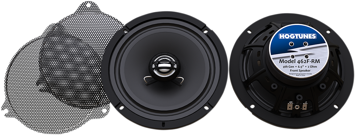 HOGTUNES Front Speakers With Grills - Speakers / 6-1/2" / Front / '14-'24 FLH/FLT/FLI 4405-0556