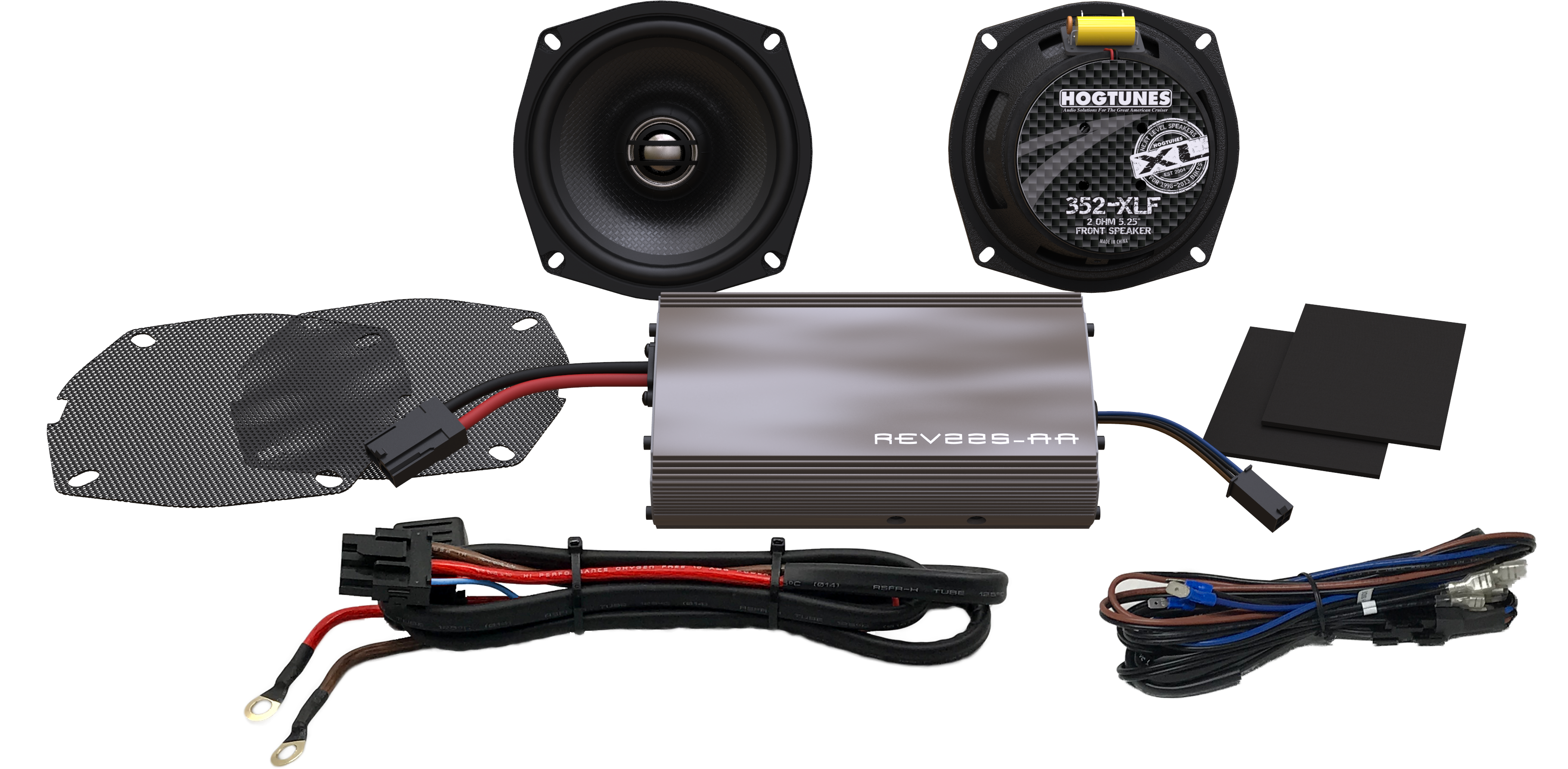 HOGTUNES XL Amplified Speakers Complete Kit - Speaker/Amplifier Kit / Front / '98-'13 FLHT/FLHX 4405-0613