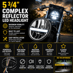 Eagle Lights 5 3/4" Complex Reflector LED Headlight for Harley-Davidson® and Indian Motorcycles