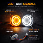 Eagle Lights HALOS 2" Front LED Turn Signals for Harley-Davidson® Motorcycles