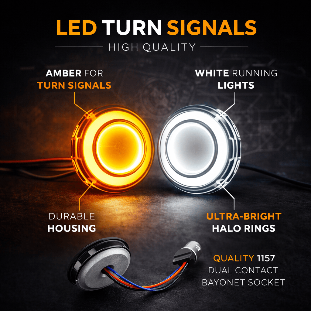 Eagle Lights HALOS 2" Front LED Turn Signals for Harley-Davidson® Motorcycles
