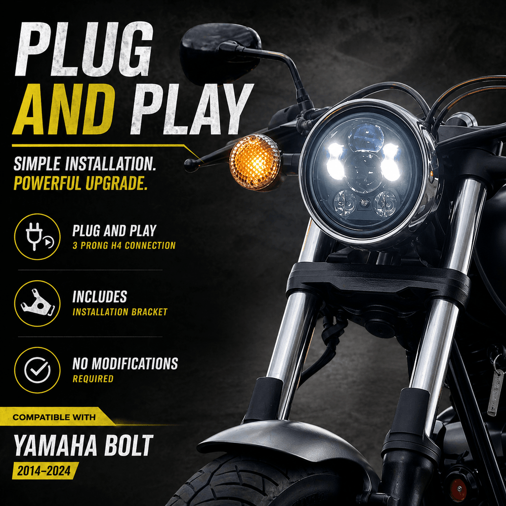 Eagle Lights 5 3/4" LED Headlight for Yamaha XVS650, Bolt, Raider, Road Star, Stryker Models