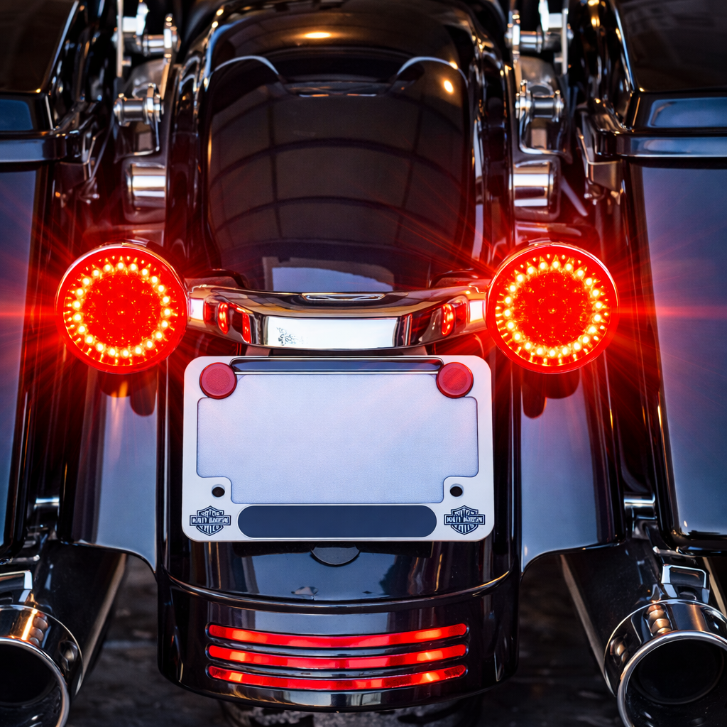 Eagle Lights 2" Rear LED Turn Signals, Running and Brake Lights for Harley-Davidson® Motorcycles- Generation I / 1157 Base / Red