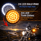 Eagle Lights 2” LED Turn Signal and Running Light Kit for Harley-Davidson® Motorcycles- Generation I / 1157 Front / 1156 Red Rear