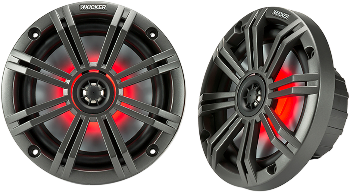 KICKER All-Weather Coaxial Speakers with LED Lighting