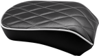 LE PERA Bare Bones Series Pillion Pad — White Piping/Diamond Stitch
