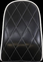 LE PERA Bare Bones Series Pillion Pad — White Piping/Diamond Stitch - Bare Bones Pillion Pad / Diamond / Black w/ White Stitch / FL/FX '18-'22 0802-1485
