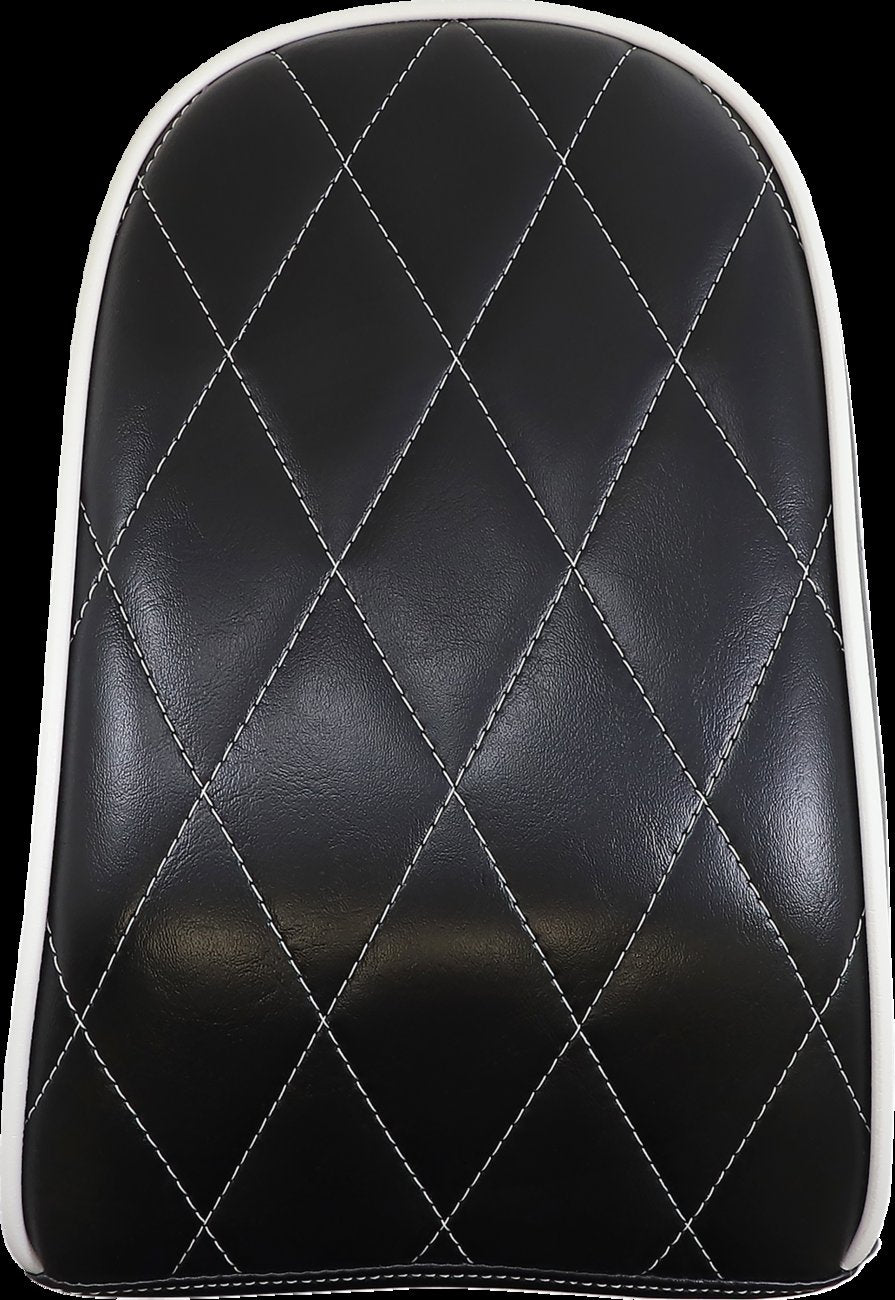 LE PERA Bare Bones Series Pillion Pad — White Piping/Diamond Stitch - Bare Bones Pillion Pad / Diamond / Black w/ White Stitch / FL/FX '18-'22 0802-1485