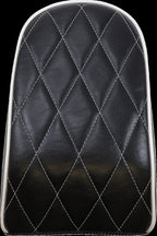 LE PERA Bare Bones Series Pillion Pad — White Piping/Diamond Stitch - Bare Bones Pillion Pad / Diamond / Black w/ White Stitch / FLFB/S '18-'23 0802-1488