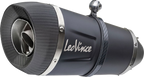 LeoVince 14405SBU black exhaust muffler close-up