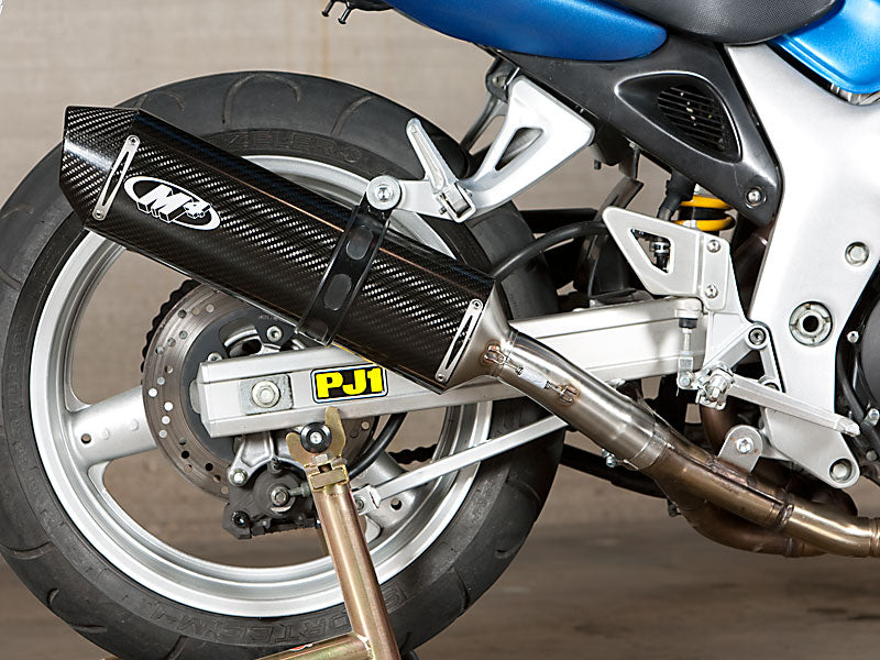 M4 Exhaust 1999-02 Suzuki SV 650 Slip On System – Carbon