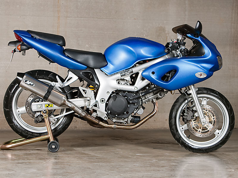 M4 Exhaust 1999-02 Suzuki SV 650 Slip On System – Titanium