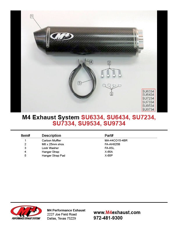 M4 Exhaust 2001-02 Suzuki GSX-R1000 Bolt-On Carbon