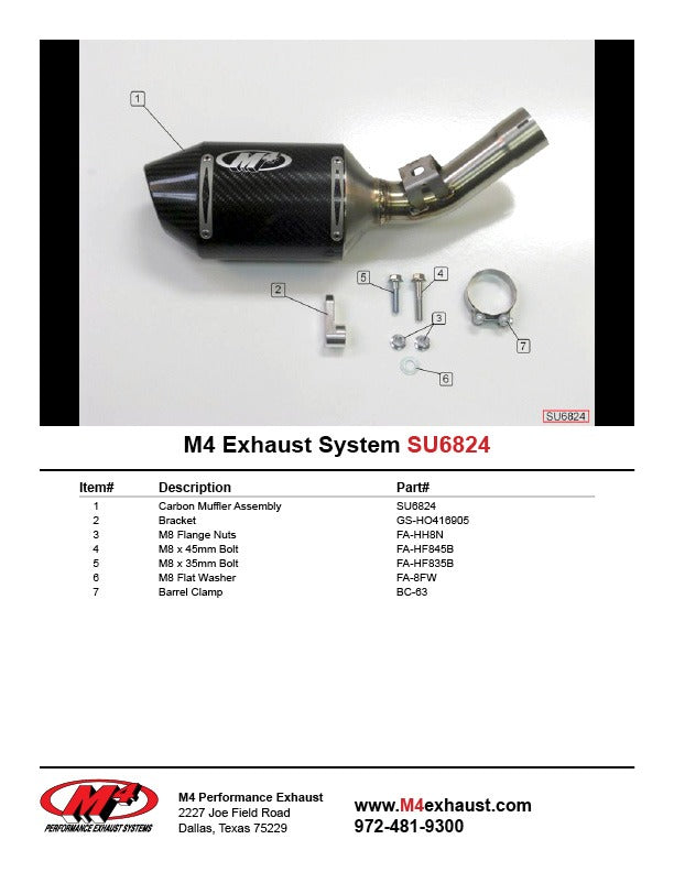 M4 Exhaust 2006-07 Suzuki GSXR 600/750 Slayer Slip On – Carbon
