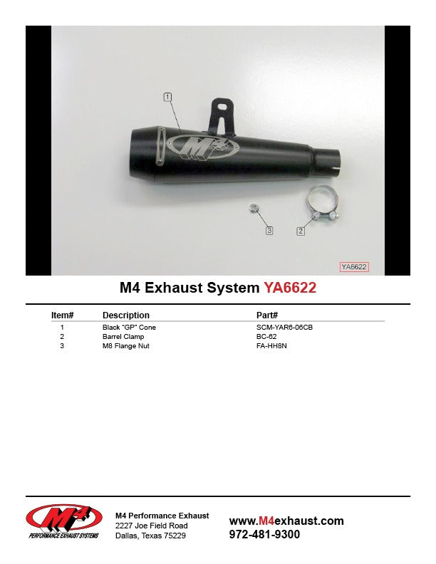 M4 Exhaust 2006-2020 Yamaha R6 Slip-On GP Black