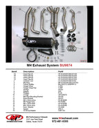 M4 Exhaust 2007-08 Suzuki GSXR 1000 Race Full System – Carbon