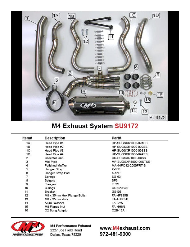 M4 Exhaust 2009-11 Suzuki GSXR 1000 Full System Stainless – Polished