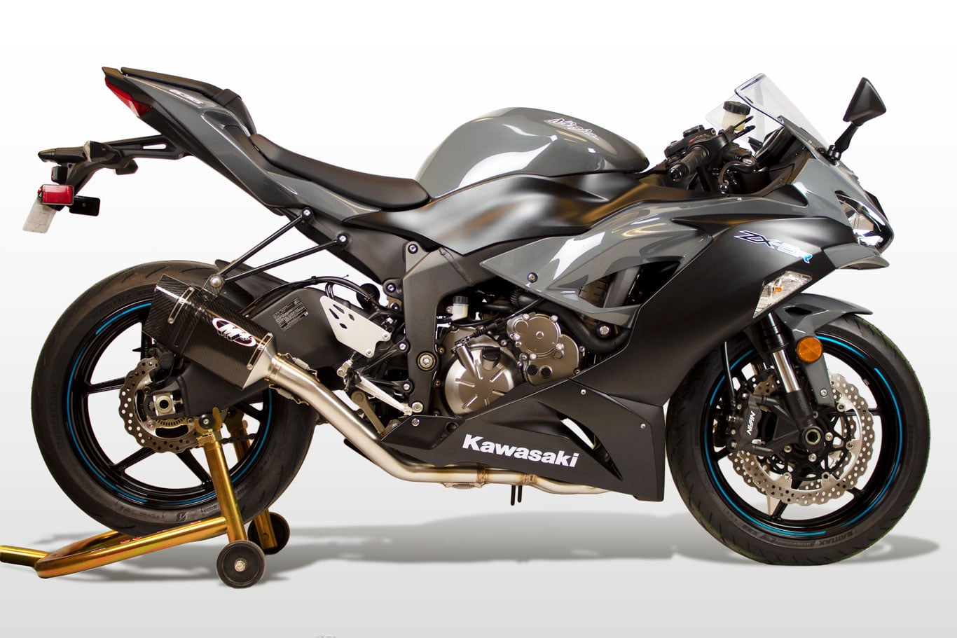 M4 Exhaust 2009-2026 Kawasaki ZX-6R Full System Tech1 Carbon