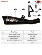M4 Exhaust 2009-2026 Kawasaki ZX-6R Slip-On GP19 Black
