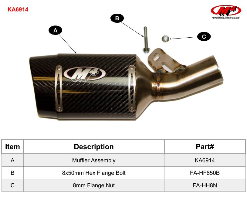 M4 Exhaust 2009-2026 Kawasaki ZX-6R Slip-On Street Slayer
