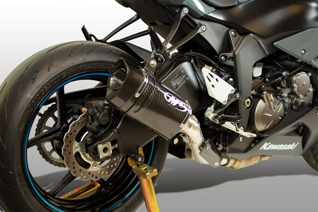 M4 Exhaust 2009-2026 Kawasaki ZX-6R Slip-On Tech1 Carbon