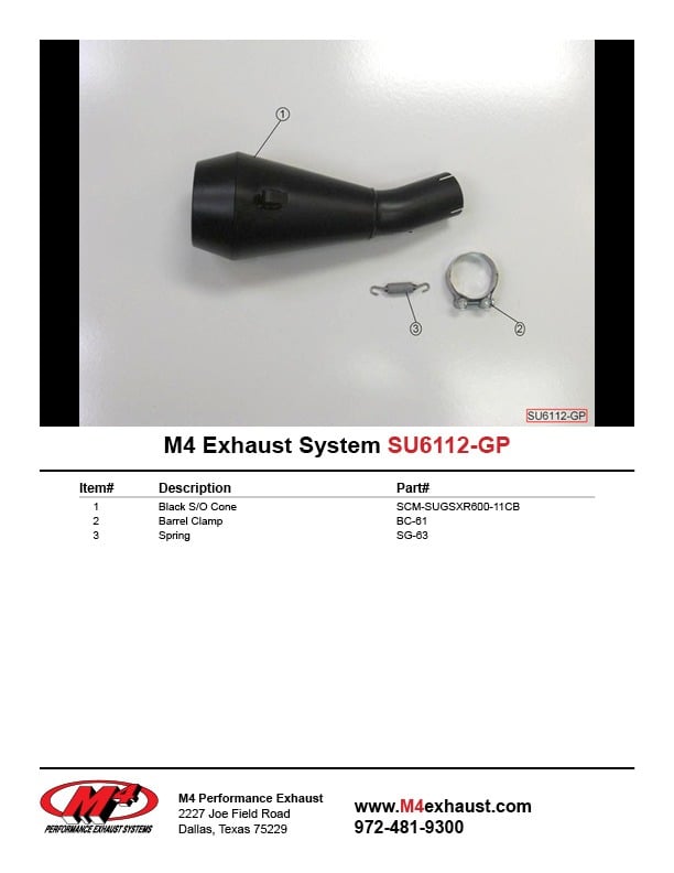 M4 Exhaust 2011-2026 Suzuki GSX-R600/750 Slip-On GP Black