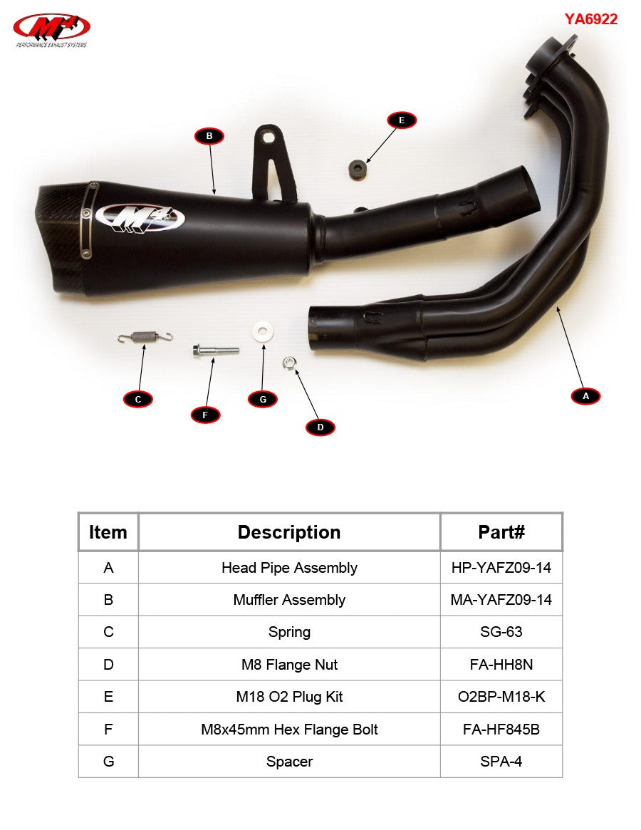 M4 Exhaust 2014-2020 Yamaha FZ-09/MT-09, XSR900 2016-2021 Full System
