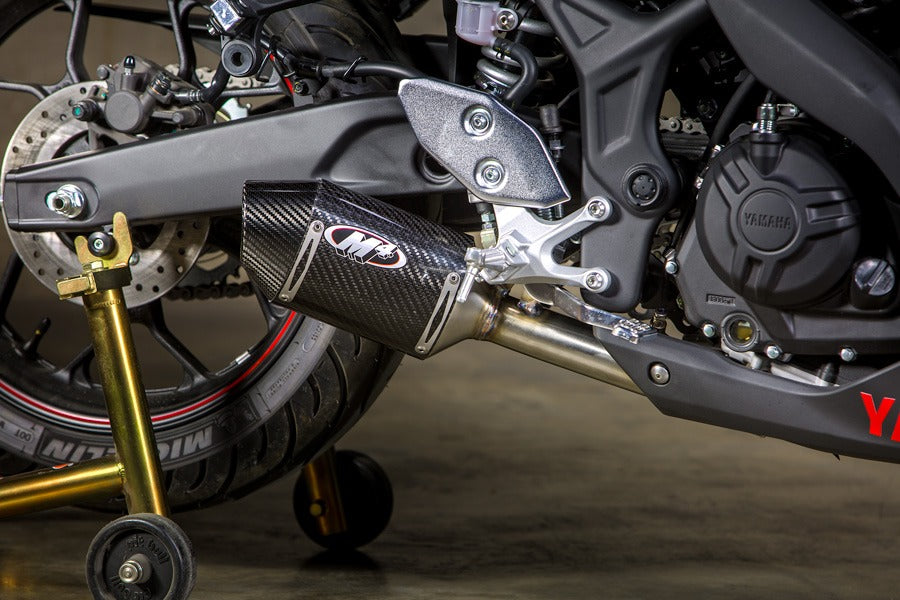 M4 Exhaust 2015-2024 Yamaha R3/MT-03 Slip-On Street Slayer Carbon