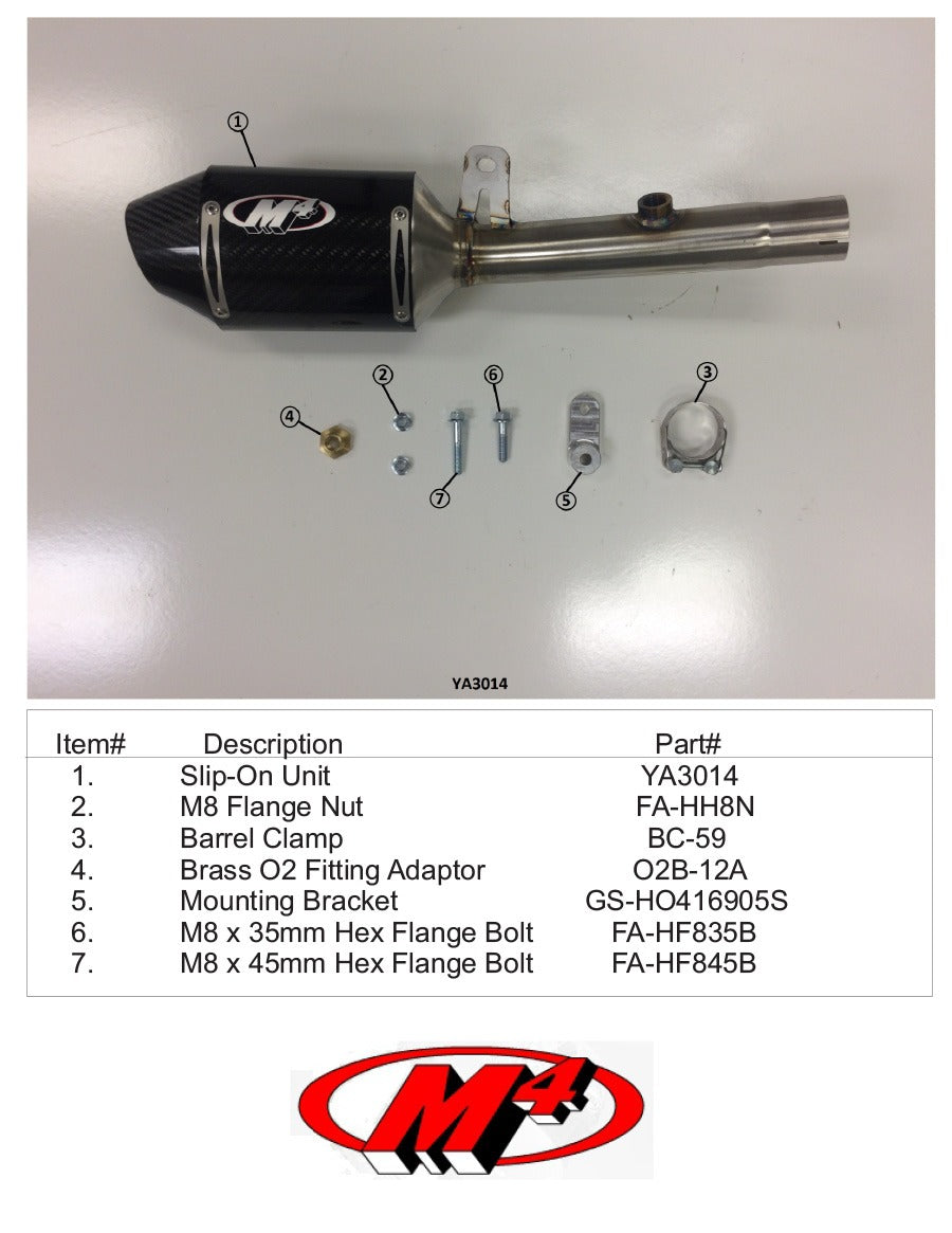 M4 Exhaust 2015-2024 Yamaha R3/MT-03 Slip-On Street Slayer Carbon