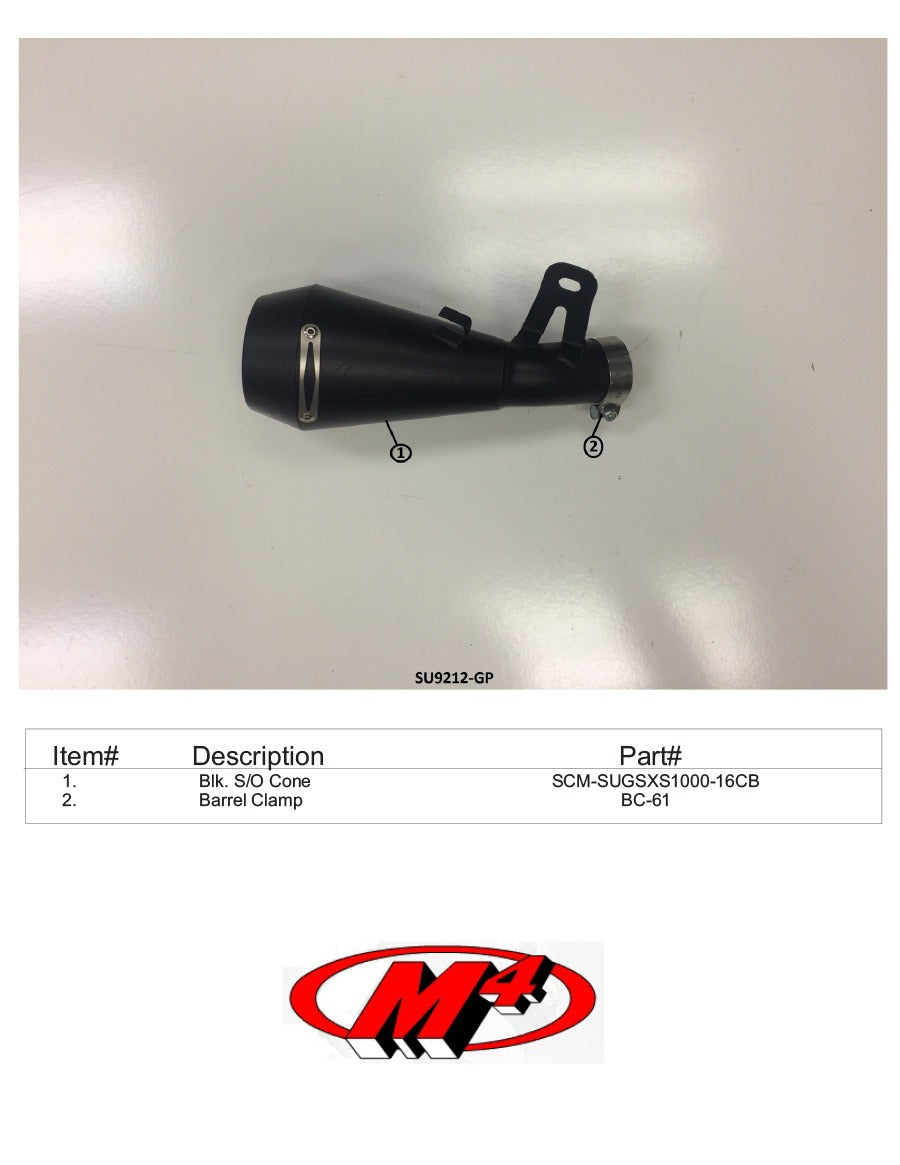 M4 Exhaust 2016-2020 Suzuki GSX-S1000/1000F Slip-On GP Black