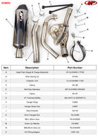 M4 Exhaust 2017-2022 Suzuki SV650 Race Full System Polished