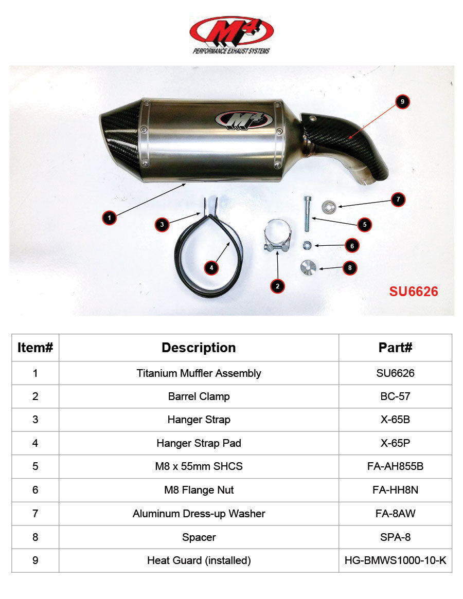 M4 Exhaust 2017-2022 Suzuki SV650 Slip-On Titanium