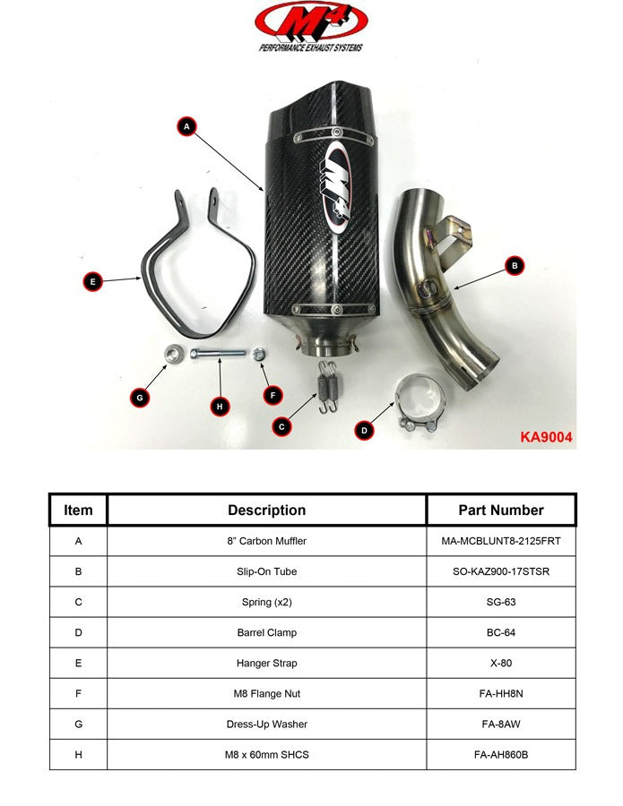 M4 Exhaust 2017-2026 Kawasaki Z900 Slip-On