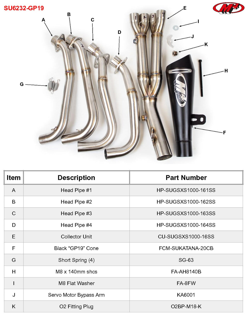 M4 Exhaust 2020-2023 Suzuki Katana Full System GP19