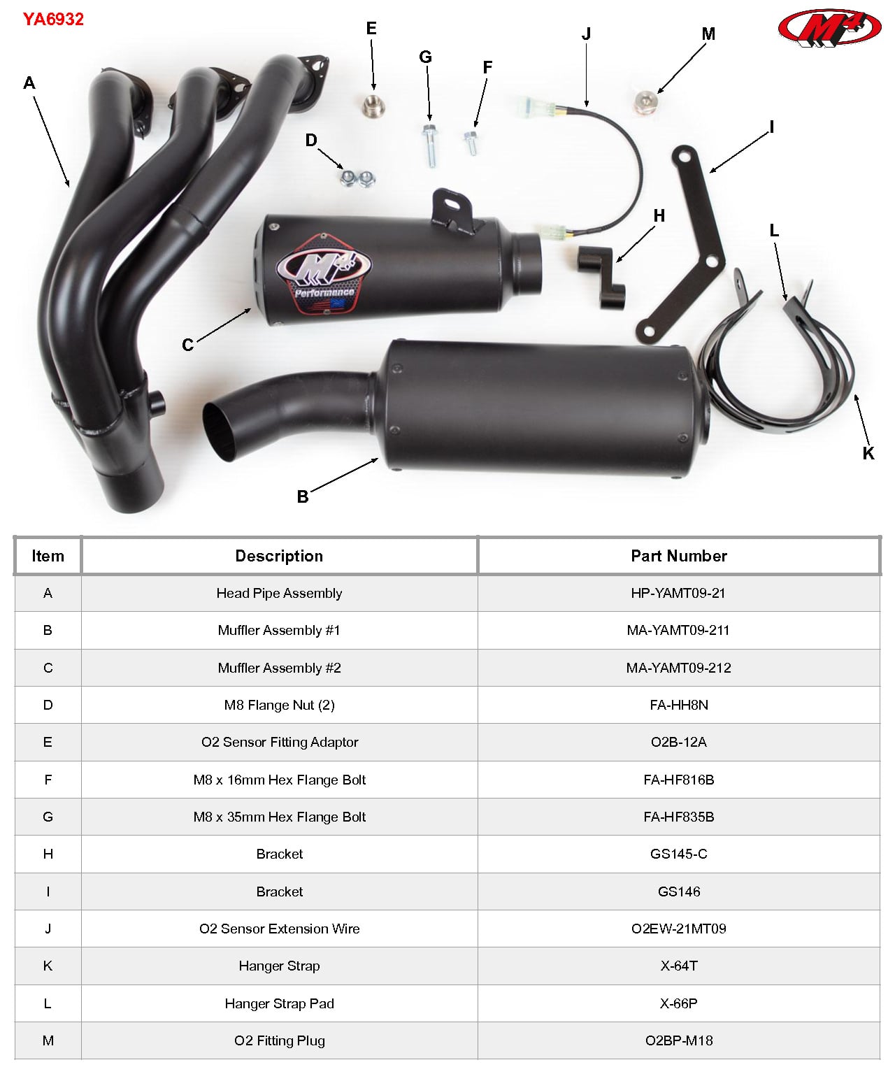 M4 Exhaust 2021-2026 Yamaha MT-09, 2022-2026 XSR900 Full System