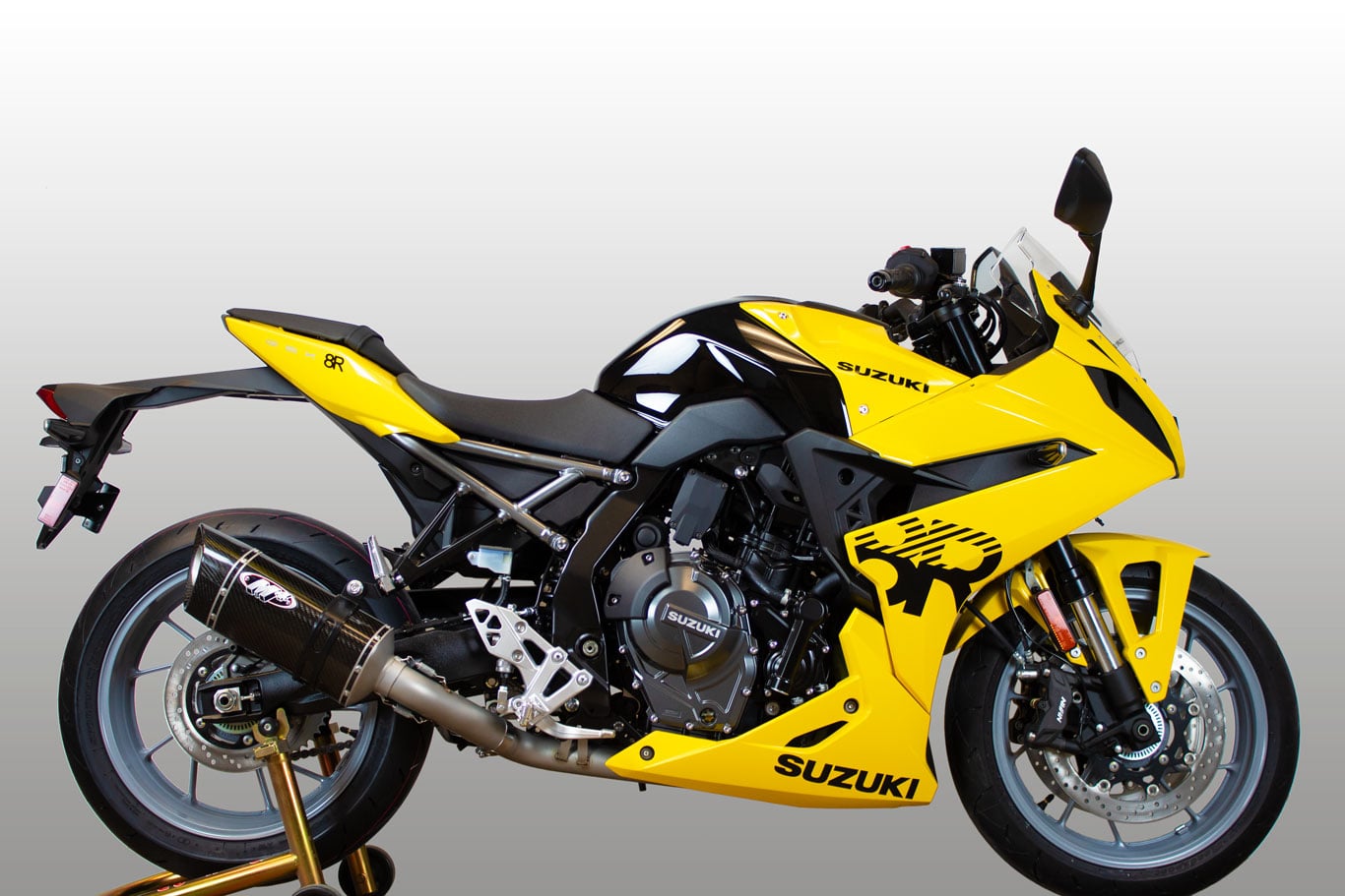 M4 Exhaust 2023-2026 Suzuki GSX-8S/R Full System Scalene Carbon Canister