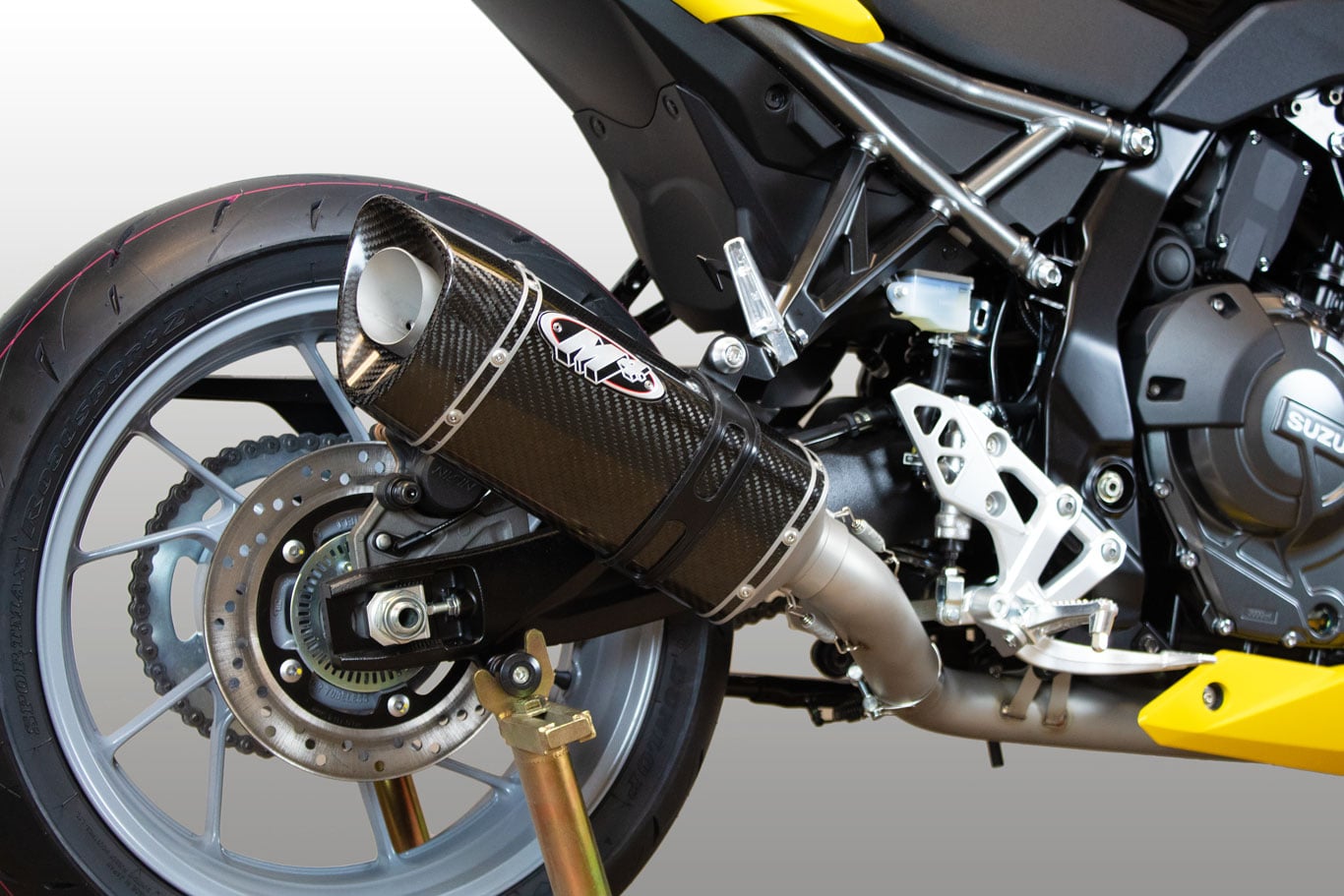 M4 Exhaust 2023-2026 Suzuki GSX-8S/R Full System Scalene Carbon Canister