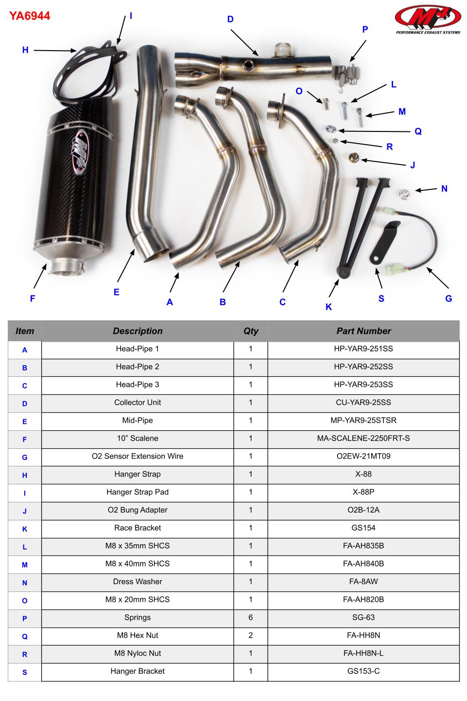 M4 Exhaust 2025-2026 Yamaha R9 Full System
