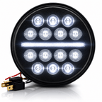 Eagle Lights 5 3/4" / 5.75" Slim Line Multi LED Projection Headlight - Black - Fits All 5 3/4" Harley-Davidson® and Indian® Headlight Buckets